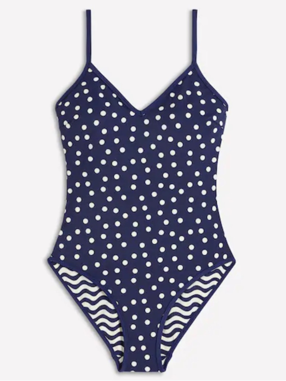 BODEN Women’s Symi Reversible Swimsuit-Navy, Stripe & Dot | Size 8R #Summer